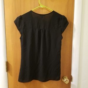 Express Tops - Cap sleeve black dress shirt Express Tops - Cap sleeve black dress shirt